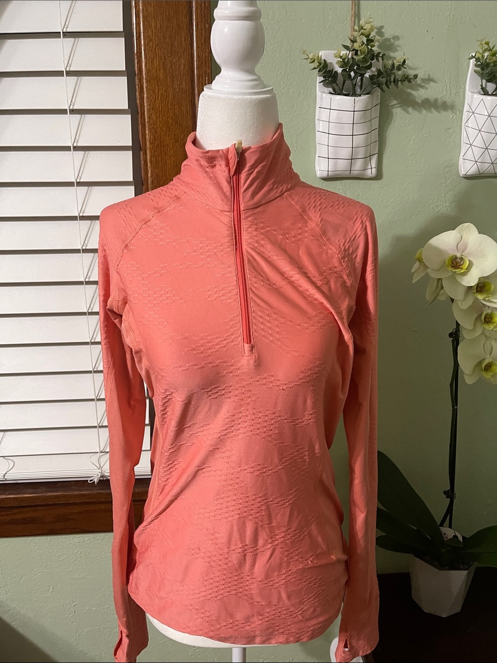 Lucy Coral Half-Zip Pullover